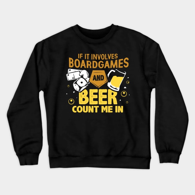 Funny Board Games And Beer Drinking RPG Game Lover Gift Crewneck Sweatshirt by Dolde08